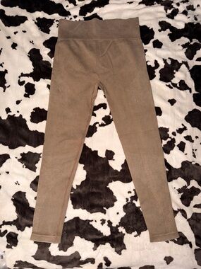 AKIRA Chicago Ribbed Compression Leggings – Mocha – Size XL
